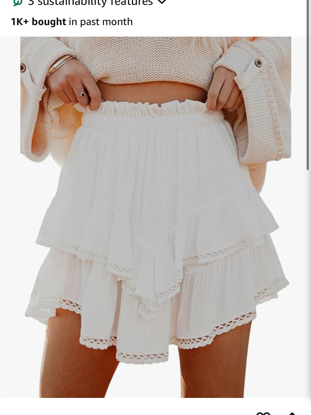 Bohemian White Tiered Mini Skirt